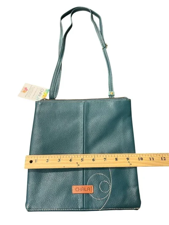 Chala Sea Turtle Faux Leather Crossbody Bag Criss Messenger Bag RFID Teal NEW - Picture 4 of 11